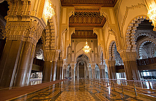 卡萨布兰卡,摩洛哥,室内,著名,哈桑二世清真寺,清真寺,世界,祈祷,房间,建筑