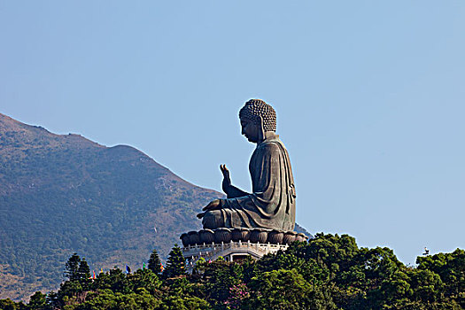 中国,香港,大屿山,寺院,大佛,雕塑