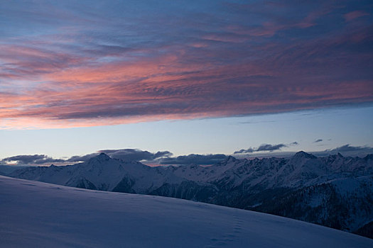 风景,早晨,亮光,冬天,阿尔卑斯山,提洛尔,奥地利