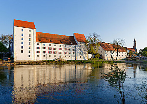 城堡,多瑙河,施特劳宾,下巴伐利亚,巴伐利亚,德国,欧洲