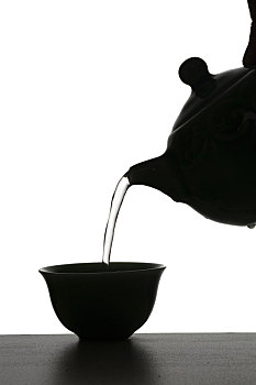 紫砂壶倒水图片