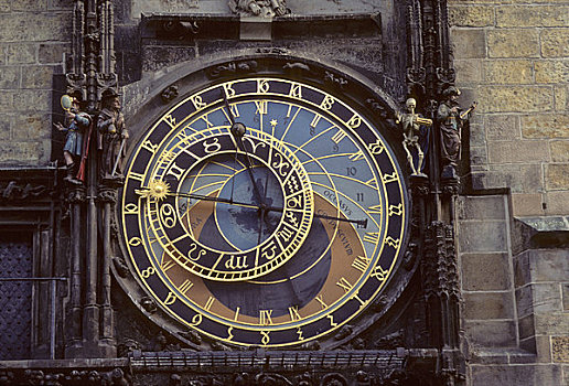 捷克共和国,布拉格,老城广场,旧城广场,老市政厅,老,钟表