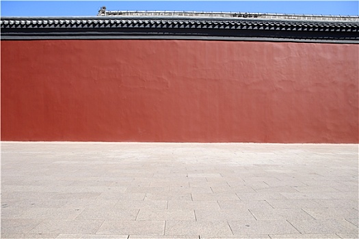 中国元素红色的古老围墙