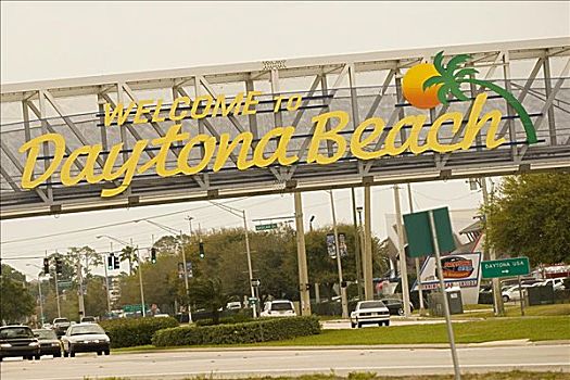 广告牌,桥,代托纳比奇,佛罗里达,美国