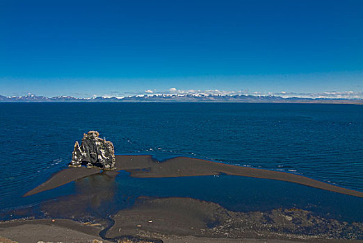 俯拍,岩石构造,海中,冰岛