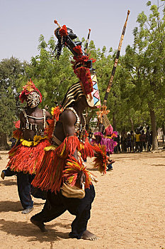 西非,马里,多贡人居住区,乡村,多贡,跳舞