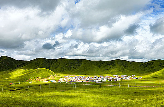 绿色,山,山谷