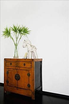 花瓶,小雕像,木质,柜子