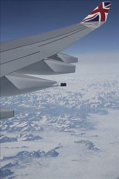 机翼,英国国旗,上方,格陵兰