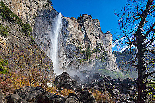 瀑布,优胜美地国家公园,加利福尼亚,美国