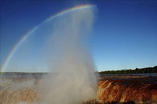 伊瓜苏瀑布,彩虹,边界,阿根廷,巴西