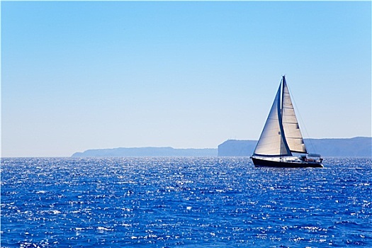蓝色,地中海,帆船,航行