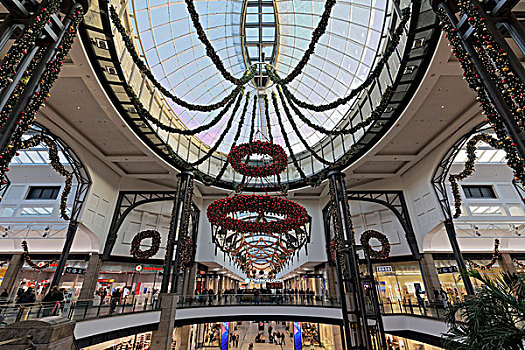 购物中心,圣诞装饰,奥伯豪森,地区,北莱茵威斯特伐利亚,德国,欧洲