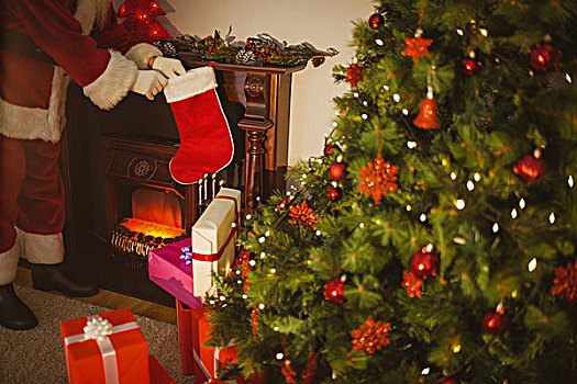 圣诞老人,圣诞袜,礼物,平安夜