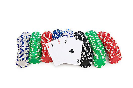 赌场,筹码,纸牌,隔绝,白色