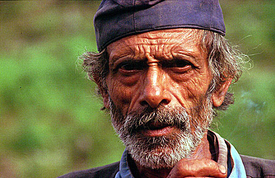头像,农民,乡村,北方,加德满都,尼泊尔