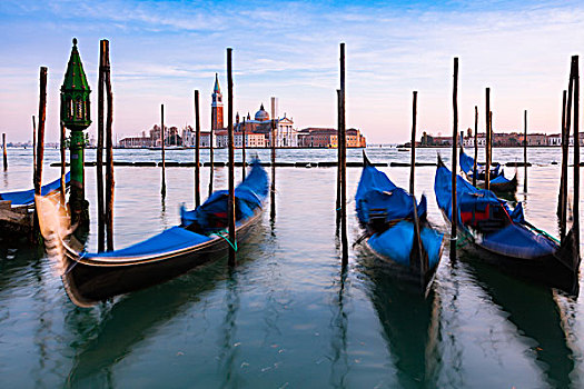 教堂,圣乔治奥,马焦雷湖,小船,威尼斯,威尼托,意大利,欧洲