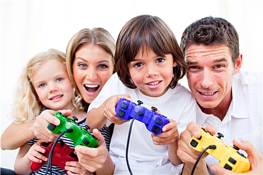 生机,家庭,玩,电子游戏