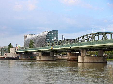 火车站,河,金属,桥