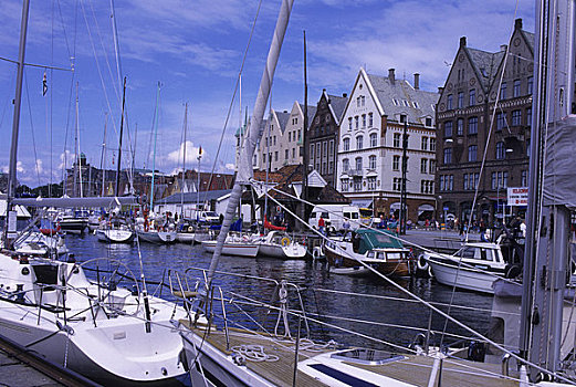 挪威,卑尔根,港口,老,历史,房子