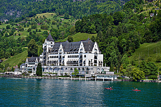 酒店,琉森湖,卢塞恩市,瑞士,欧洲