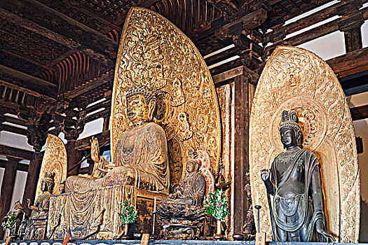 雕塑,佛,庙宇,甲府,日本,奈良,城市,近畿地区,本州