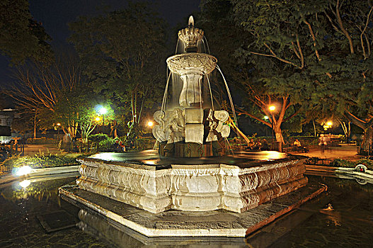 危地马拉,安提瓜岛,喷泉,中心,广场