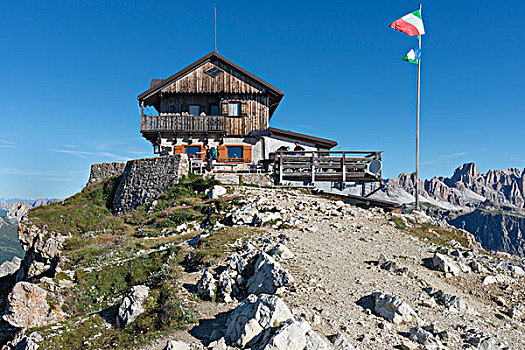 山,木房子,建造,白云岩,阿尔卑斯山,威尼托,意大利,欧洲