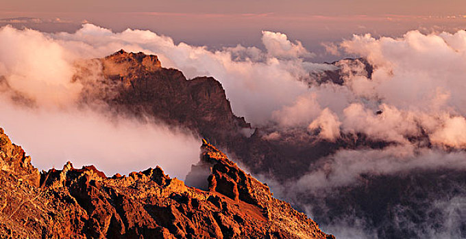 风景,火山口,山,国家公园,帕尔玛,加纳利群岛,西班牙,欧洲