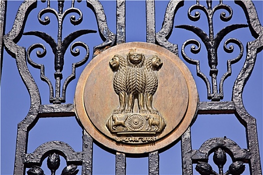 印度,四个,狮子,象征,总统府,铁门