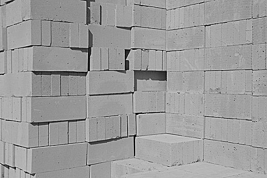 混凝土砌块砖垛apileofconstructionblocks