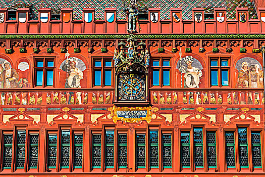 建筑细节,巴塞尔,市政厅,瑞士