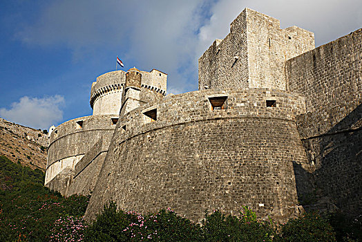 城墙,要塞,堡垒,外景,历史,老城,杜布罗夫尼克,达尔马提亚,克罗地亚,欧洲