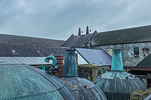 老,铜锅,静物,屋顶,历史,酿酒厂,爱尔兰威士忌,爱尔兰