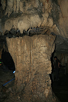 广西桂林一个溶洞内的钟乳石