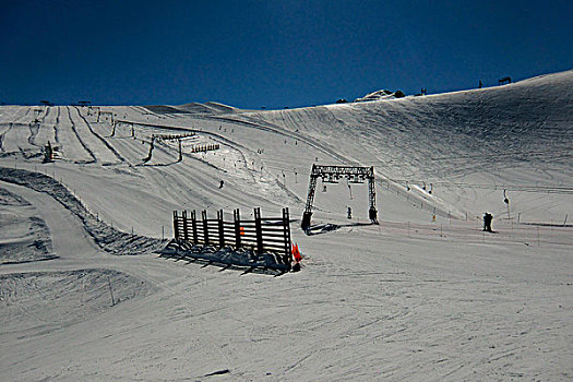 法国,滑雪场吊索,滑雪道