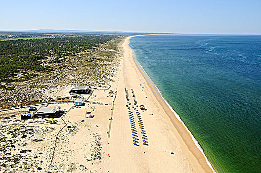 航拍,海滩,海岸线,葡萄牙