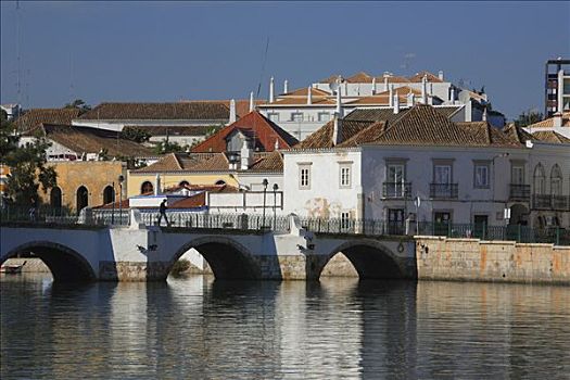 老城,罗马桥,上方,河,塔维拉,阿尔加维,葡萄牙