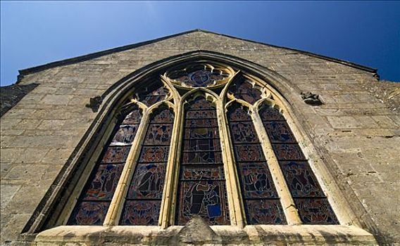 教堂,窗户,萨默塞特,英格兰,英国,欧洲