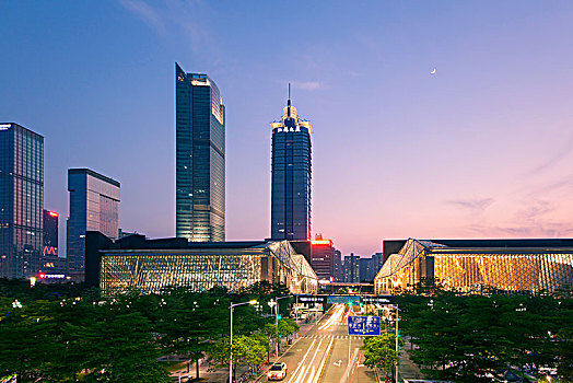 中国广东深圳福田中心区都市夜景