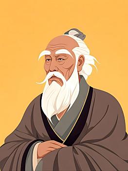 道家哲學(xué)家老子畫像
