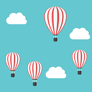 气球,竞争,热气球,高,天空,优势,成功,概念,矢量,插画,透明