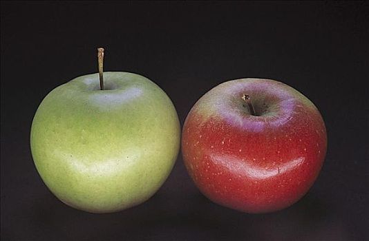 绿色,红苹果,水果,食物