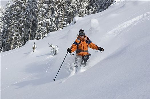 高山滑雪,大雪,国家公园,施蒂里亚,奥地利,欧洲