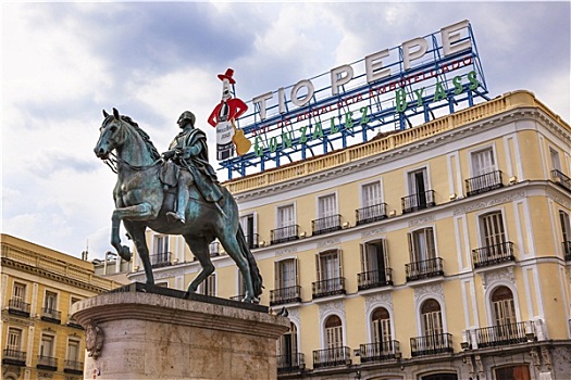 国王,骑马雕像,标识,马德里,西班牙