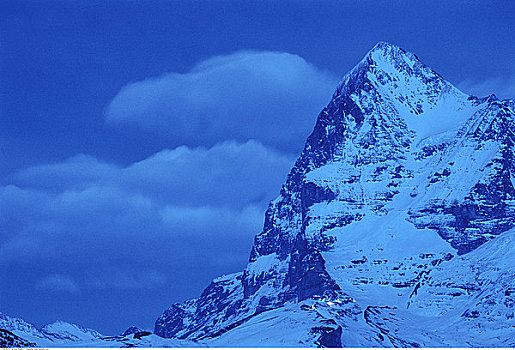 山,艾格尔峰,黄昏,少女峰,瑞士