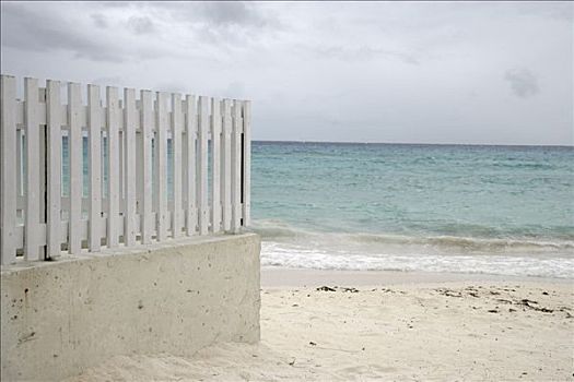 海滩,栅栏