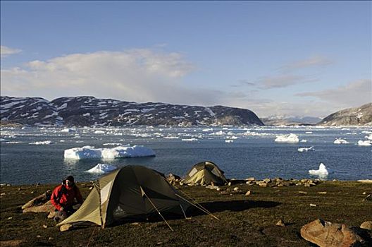 帐篷,露营,东方,格陵兰