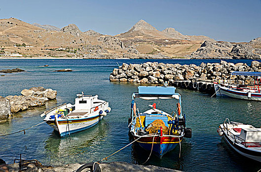 希腊,克里特岛,小,捕鱼,港口