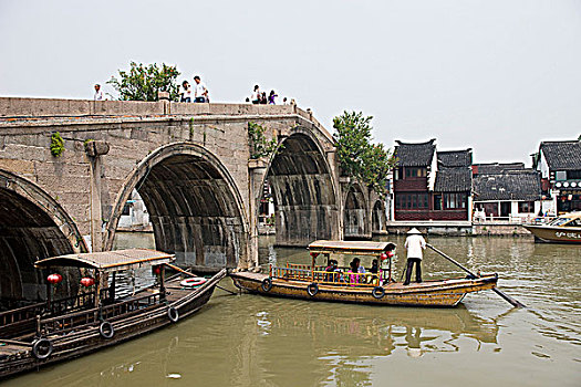 桥,旅游,船,朱家角,上海,中国